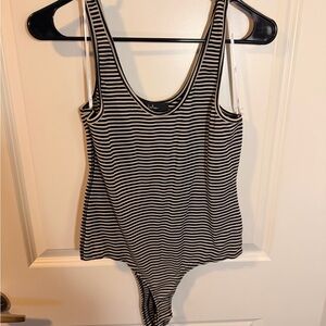 Lulu's Monochrome Striped Bodysuit